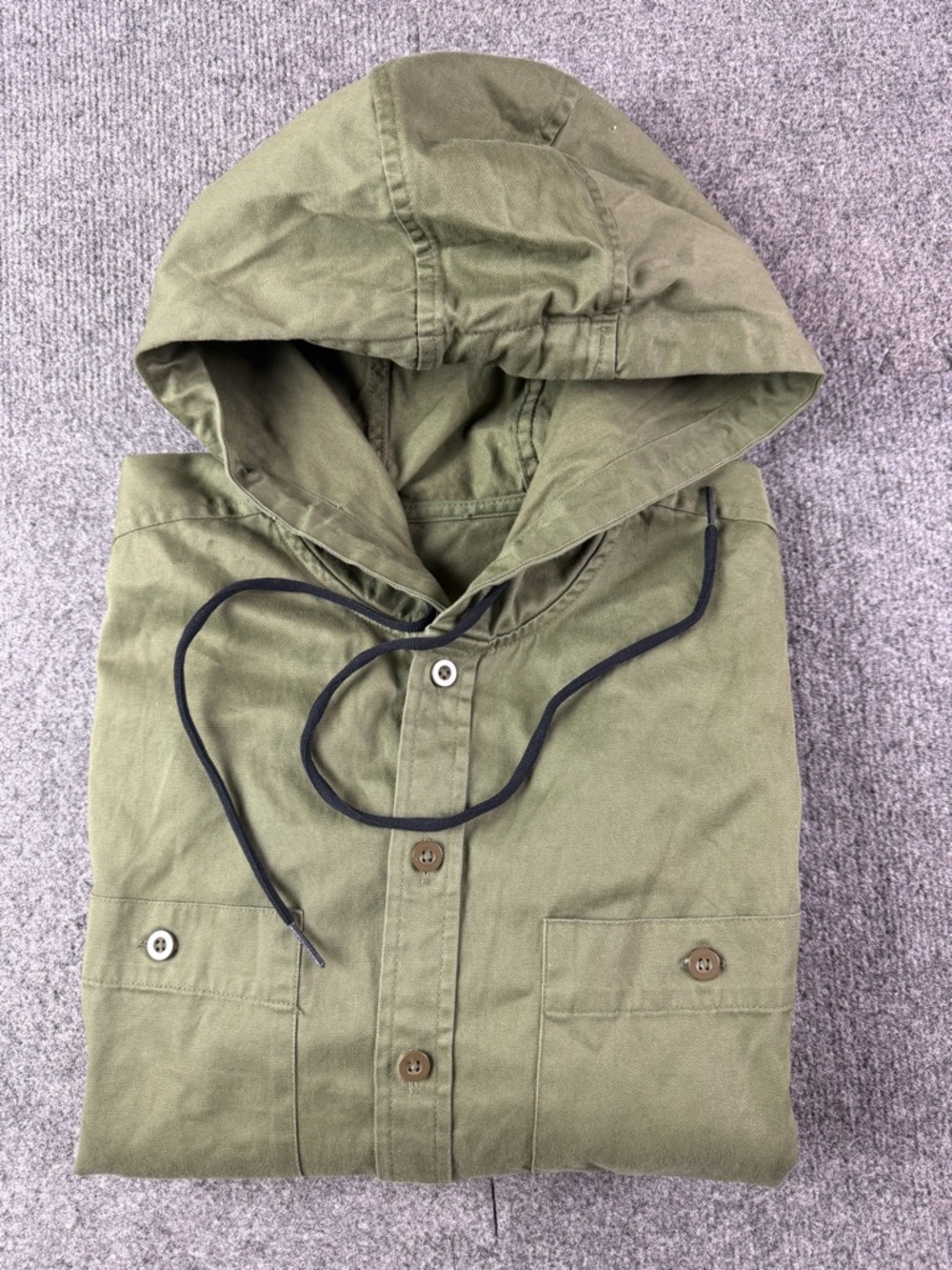American Eagle Mens 100% Cotton Long Sleeve Hooded Shackleton Size L Green